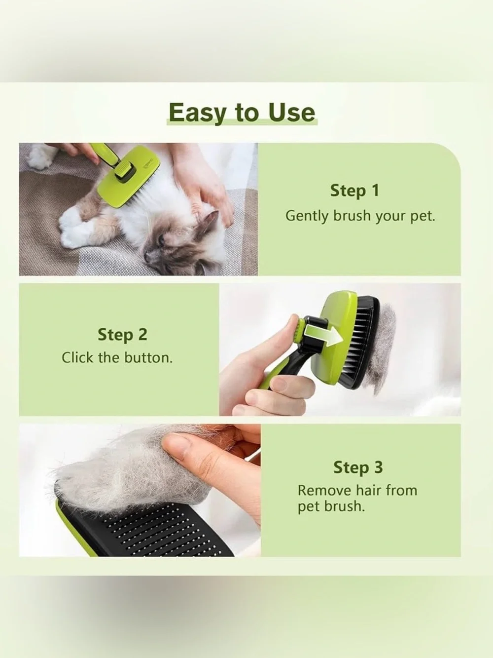 🐕🐈 Pecute Self-Cleaning Slicker Brush for Dogs & Cats